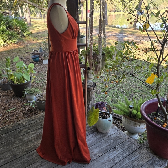Ever Pretty Chiffon High Slit Sleeveless Formal Dress In Burnt Orange Size 4 - Picture 7 of 16
